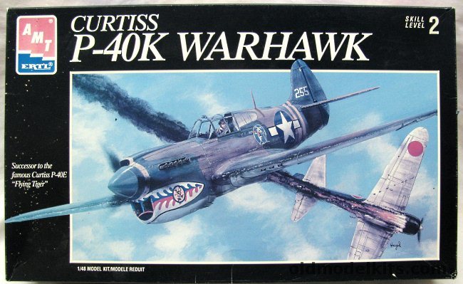 AMT 1/48 Curtiss P-40K Warhawk - Major Ed Hollmeyer 16th FS Kunming China 1943, 8794 plastic model kit
